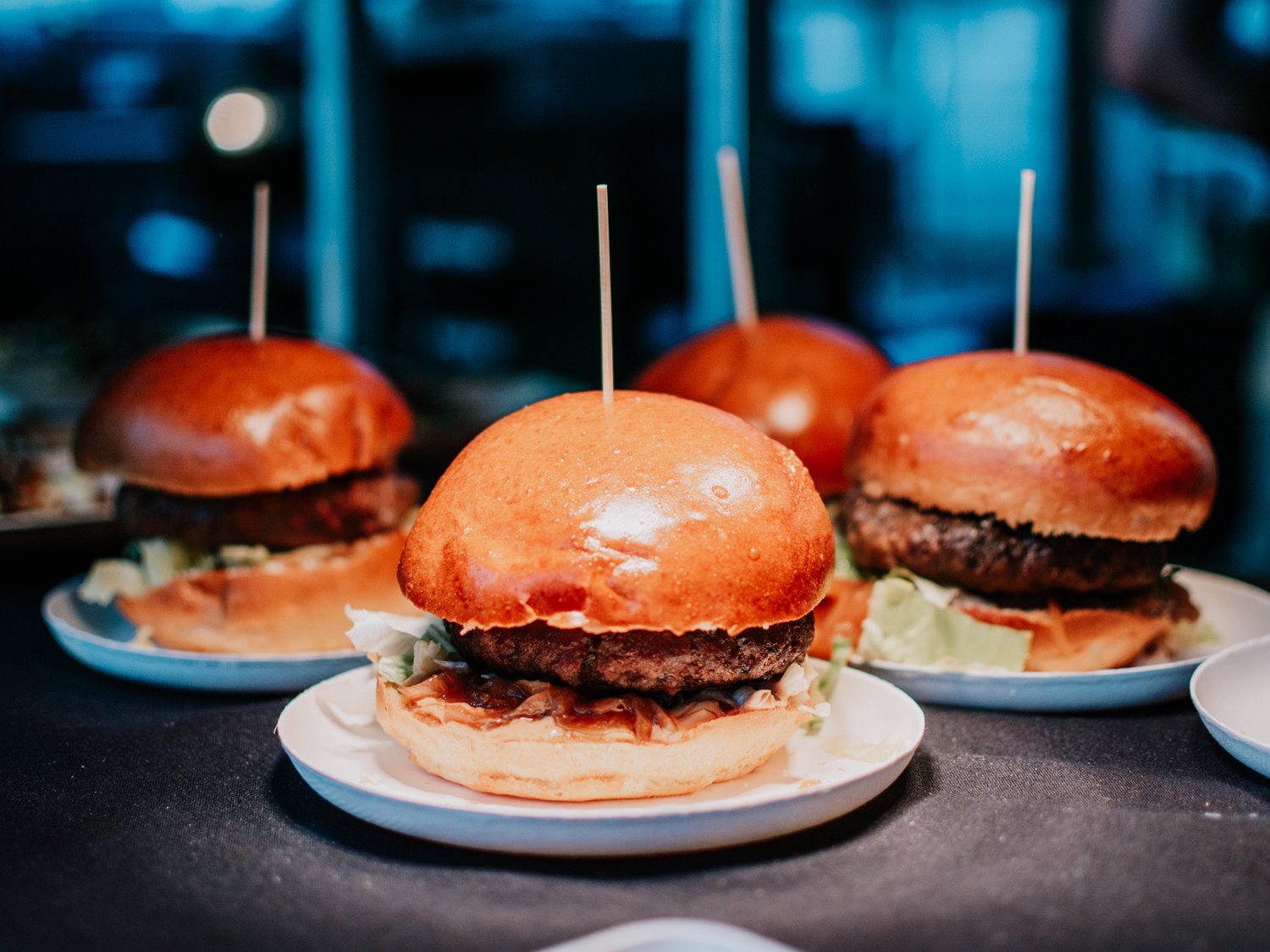 Hamburgers van Limousin, klaar om uit te serveren
